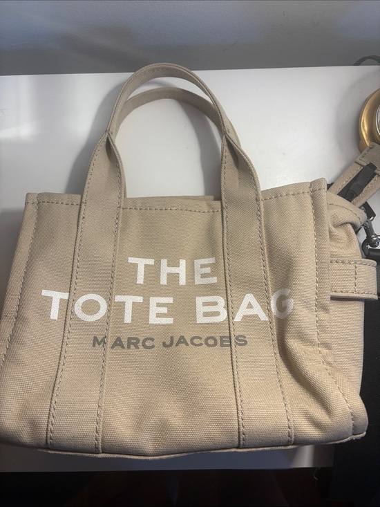 Marc Jacobs Handbags - Marc Jacobs Beige Canvas Mini Tote with White Logo